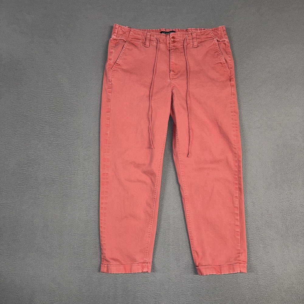 Liverpool Los Angeles Pants Womens 8 Dusty Cedar Pink Tapered Cuffed Drawstring